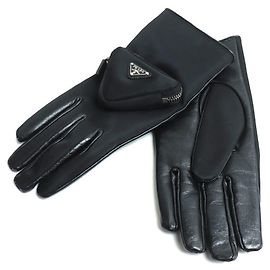 Guanti Triangle Prada in Nero Nero