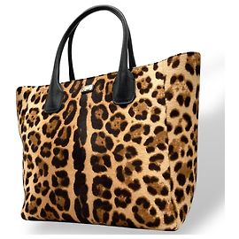 Dolce & Gabbana Leopard Print Tote Bag Brown Black Beige