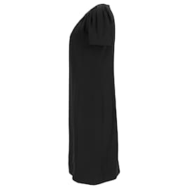 Givenchy-Givenchy Pleated Shift Dress in Black Viscose-Black