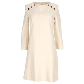 Robe Chloé à Détails Bouton en Acétate Beige Beige