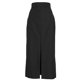 Falda midi negra de lana con abertura frontal Alexander McQueen Negro