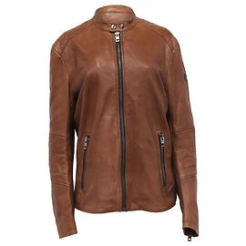 Giacca Boss Hugo Boss in pelle marrone Marrone Rosso