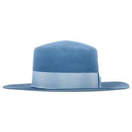 Saint Laurent Fedora-Hut aus hellblauer Wolle Blau Hellblau