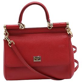 Sac à main Small Sicily de Dolce & Gabbana en cuir rouge Rouge