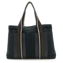 Hermès Hermes Troca Horizontal MM Canvas Leather 2way Bag Black