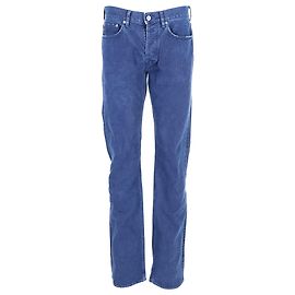 Pantalones rectos de algodón azul Stone Island Azul