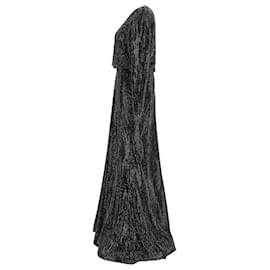 Roland Mouret-Roland Mouret Long Sleeve Diamante Maxi Dress in Black Polyester-Black