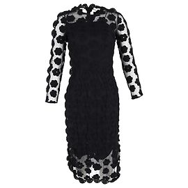 Robe midi en dentelle florale Simone Rocha en polyester noir Noir