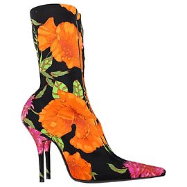 Botas de meia estampadas com flores Balenciaga em neoprene multicolorido Multicor