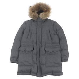 Alfred Dunhill Dunhill Wool Cashmere Down Coat Gray L Brown
