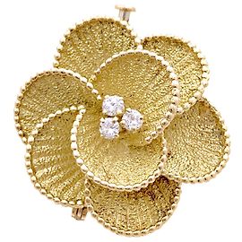 Autre Marque Broche de flor en oro amarillo y diamantes. 34685 Otro