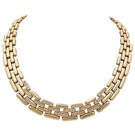 Collier Fred maillons articulés, or jaune, diamants. Autre