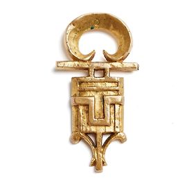 Autre Marque Line Vautrin 1955s Brosche Anhänger Bronze Künstler Brosche Anhänger Golden