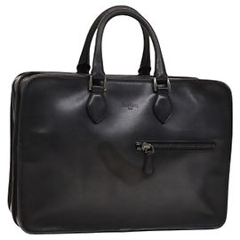 Berluti Business Bag Leather Black Silver Auth bs26412 Black Silvery