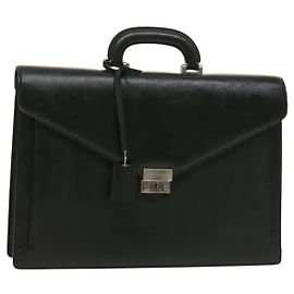BURBERRY Business Bag Leather Green Auth bs26402 Green