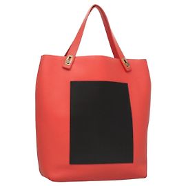 Autre Marque BOTTEGA VENETA Bolsa Tote Couro Laranja Ouro Prata Auth bs26109 Prata Dourado Laranja