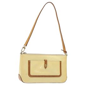 LOUIS VUITTON Vernis Mallory Square Accessory Pouch Perle M91333 LV Auth 125915 Other