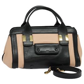 Chloé Kleine Alice Handtasche Leder 2in1 Rosa Schwarz Auth am8634 Schwarz Pink