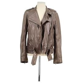 Ventcouvert Brown leather jacket Brown