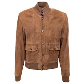 Autre Marque-Oriani Suede Jacket-Brown