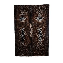 Serviette de bain léopard en camel Saint Laurent Marron