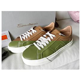 Santoni-NEW! Santoni Double Buckle Sneaker DBS Beige | EU39.5 UK5 NP550€-Cognac,Light brown