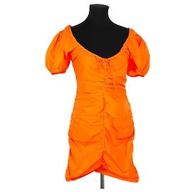 Vestido Ganni de algodón naranja Naranja