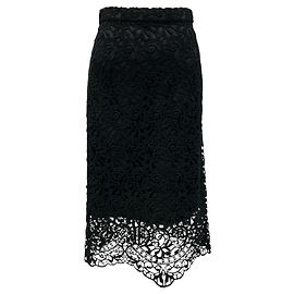 Falda midi de encaje negro Burberry Negro