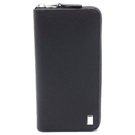 Alfred Dunhill Dunhill Leather Round Wallet Black Black