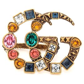 Anillo de doble dedo Gucci GG Marmont Dorado Metálico
