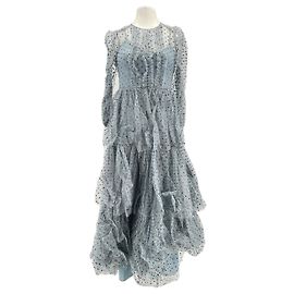 Robe maxi bleue à paillettes Valentino Garavani avec couvre-ton Bleu
