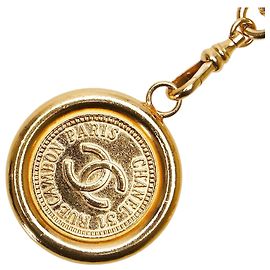 Cinturón de cadena medallón Coco Mark 31 Cambon de Chanel Dorado
