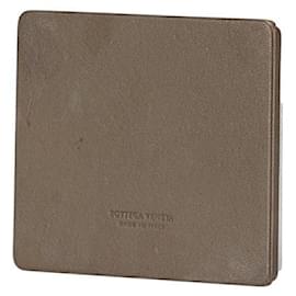 Bottega Veneta-Bottega Veneta Leather Compact Mirror-Grey