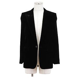 Yves Saint Laurent Saint Laurent Velvet Peak Lapel Tailored Jacket 44 Black