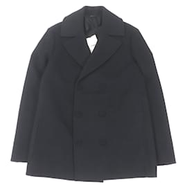 Fendi-Manteau double boutonnage en laine et soie Fendi noir-Noir