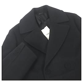 Fendi-Manteau double boutonnage en laine et soie Fendi noir-Noir
