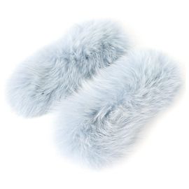 Valentino Blue Fox Fur Cufflinks with Rock Studs Blue