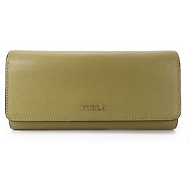 Furla Leather Khaki Bifold Wallet Brown Khaki