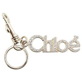 Chloé Chloe Gold-Plated Logo Rhinestone Bag Charm Golden
