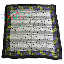 Givenchy-Givenchy Silk Scarf White Black-Black,White,Multiple colors