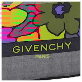 Givenchy-Givenchy Silk Scarf White Black-Black,White,Multiple colors