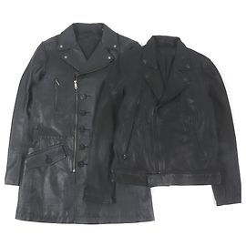 & Other Stories Goat Leather Skull Logo Chester Coat Set Black