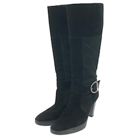 Tod's-Tod's Long Boots Suede Boots-Black