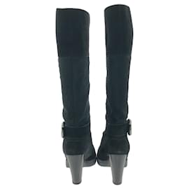 Tod's-Tod's Long Boots Suede Boots-Black