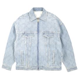 Jaqueta de denim com zíper em algodão Givenchy 4G azul claro L Azul claro