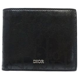 Dior Leather Bifold Wallet Oblique Galaxy Black