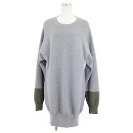Céline Celine Cashmere Egg Knit Oversized Tunic Dress Brown Blue Khaki