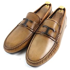 Tod's-Tod's City Gommino Leather Driving Shoes Brown-Brown
