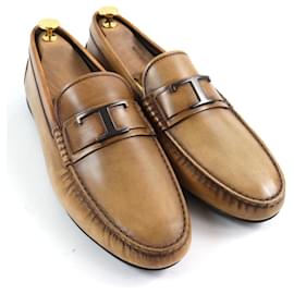 Tod's-Tod's City Gommino Leather Driving Shoes Brown-Brown