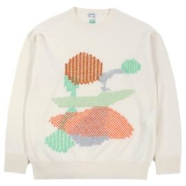Suéter de malha intarsia Anagram LOEWE marfim M Branco Cru